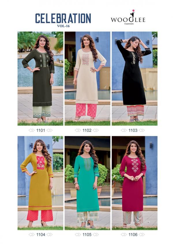 Wooglee Celebration 16 Fancy Wear Kurti With Bottom Collection